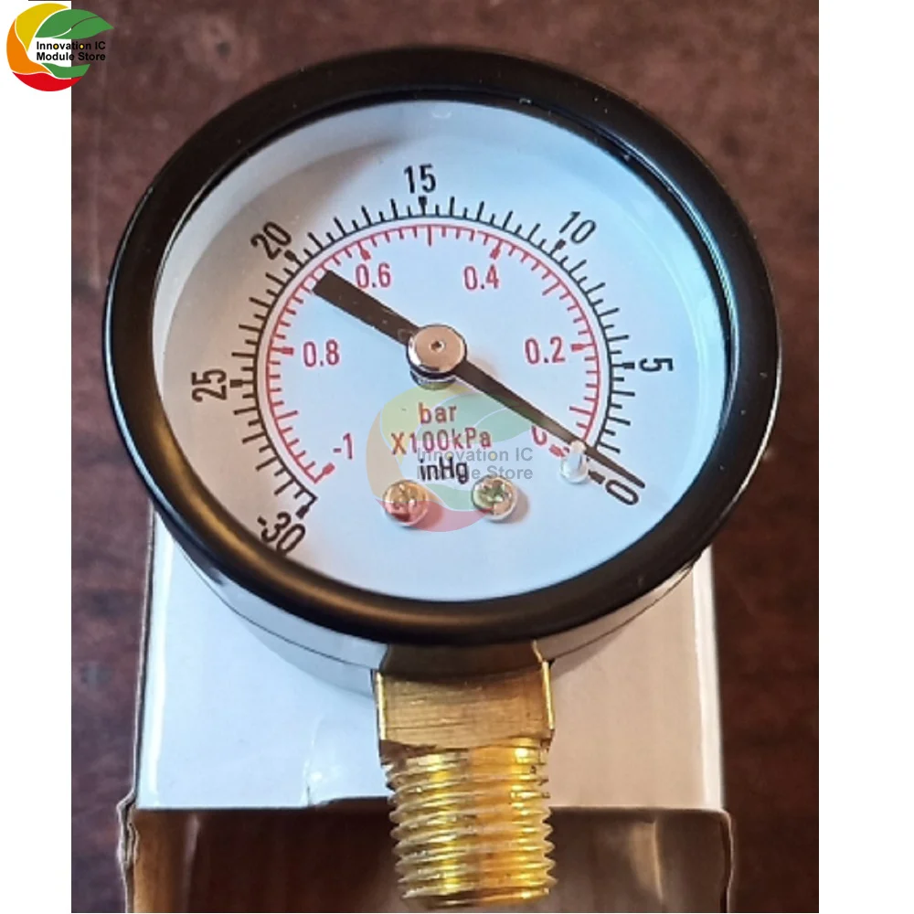 Pengukur Dial Skala Ganda Portabel 1/4 "NPT -30HG/0PS Pengukur Meter Tekanan Vakum Manometer 2" Tampilan Dial Pengukur Tekanan Digital