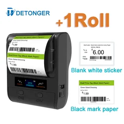 DETONGER-Mini impressora térmica portátil, BT, Barcode Hand, multifuncional, etiqueta de preço, fabricante de adesivos, Android, iOS, DP30S, 30-80mm