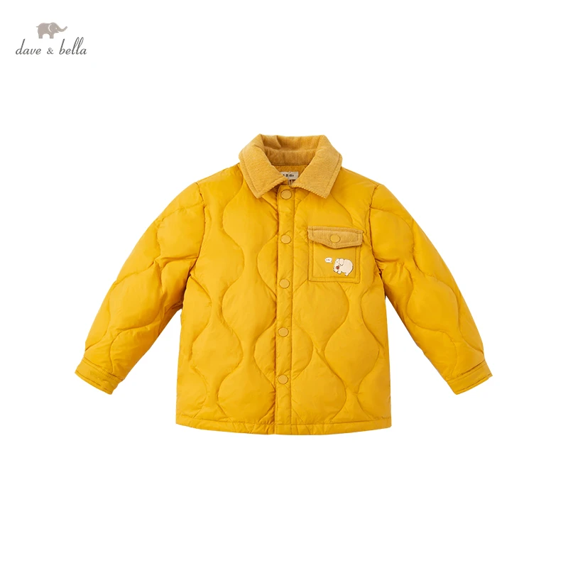 DKY20458  dave bella winter baby boys 5Y-13Y fashion  soild  hooded down coat children 90% white duck down padded kids jacket