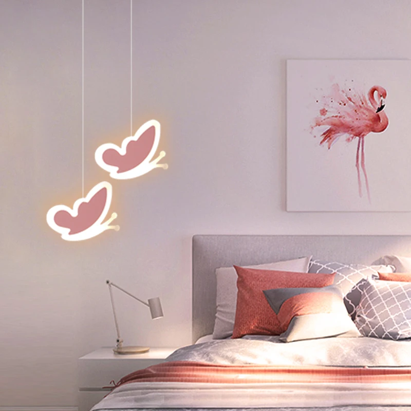 

Modern Pendant Light Butterfly Bedroom Bedside Hanging Lamp Children's Room Nursery Restaurant Cafe Decor Suspension Lamps