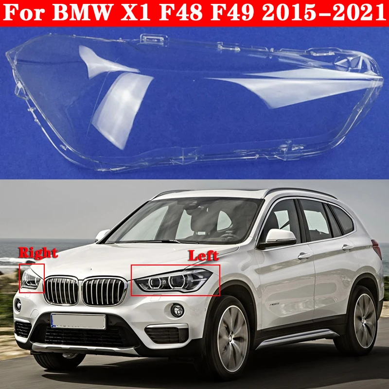 

Car Front Headlight Cover Headlamp Lampshade Lampcover For BMW X1 F48 F49 2015-2021 Head Lamp light Covers glass Lens Shell Caps