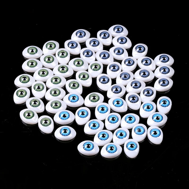 Olhos de plástico para boneca, acessórios de brinquedo, animal, fantoche, material diy, 7mm, 8mm, 10mm, 12mm, cor aleatória, 10pcs