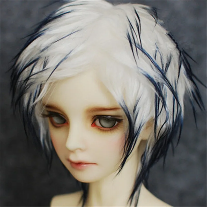 BJD Doll Wigs are suitable for 1/31/41/61/81/12 stylish versatile white personality short hair hair wig mohair imitation hair