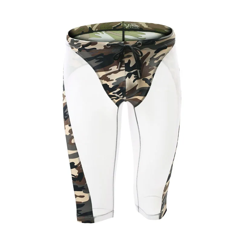 Mesh Boxers Camouflage Men Underwear Elastic Waistband Breathable Sport Boxer Bodybuilding Skinny Boxershort Baselayer Tights