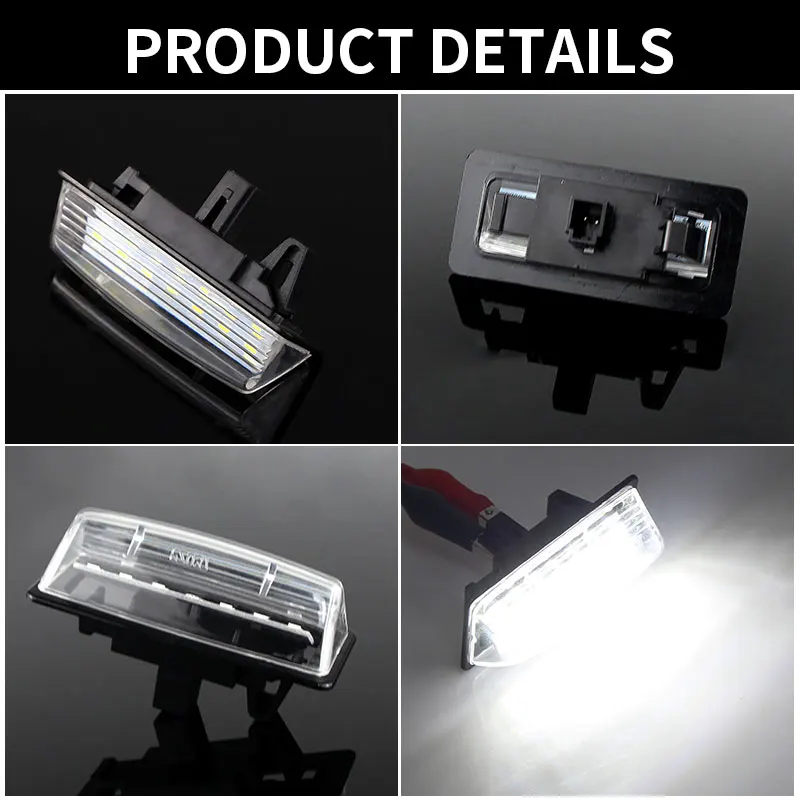 2x White LED License Number Plate Light Lamp For Nissan Altima Maxima Murano Pathfinder Rogue Quest Sentra Versa Note JX35 QX60