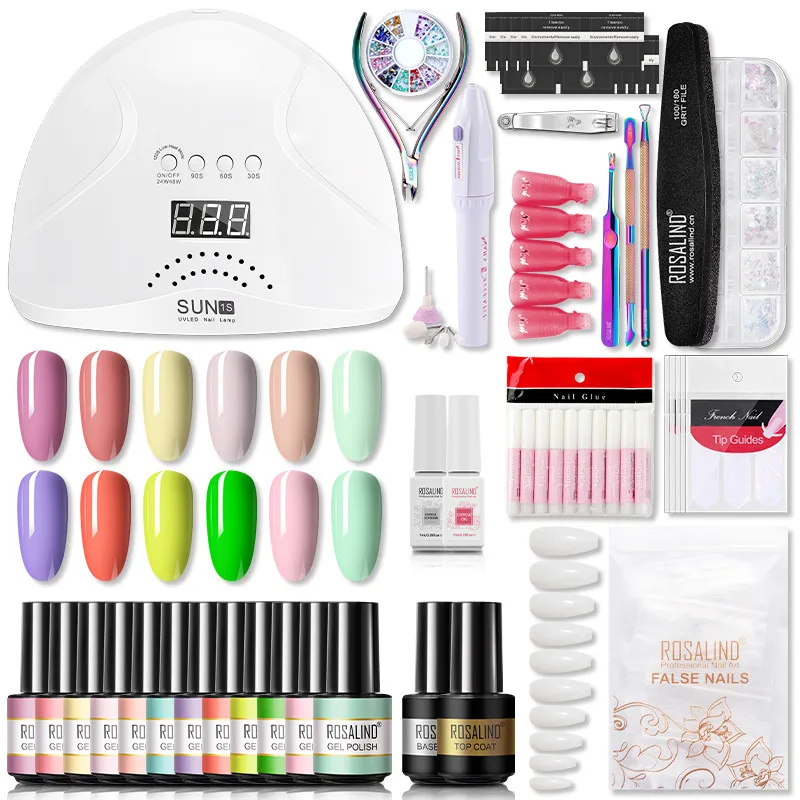 Rosalind Gel Nagellak Set Semi Permanente Gel Kit Alle Voor Manicure Snelle Verzending Nail Art Ontwerp Losweken Gel lak Basis Top