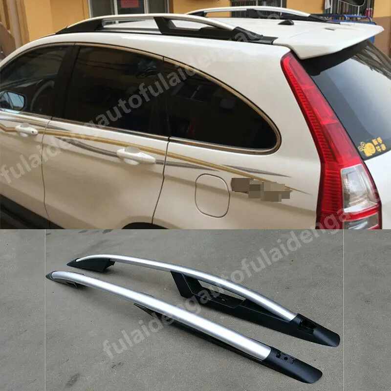 For Honda CRV 2007-2011 Alloy Roof Rack Side Rails Bars Outdoor Travel Luggage Moulding Cover Trim Car Accessories