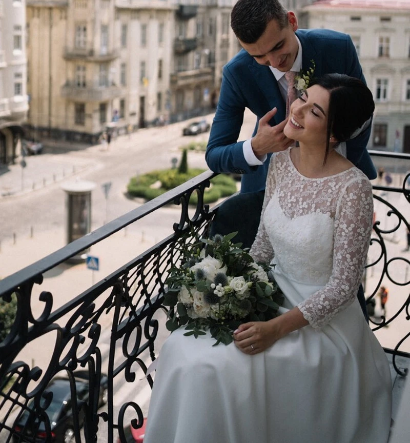 Vestido de noiva o-neck e laço, manga longa, comprimento até o chão, boho, praia, sem costas, vestido de casamento