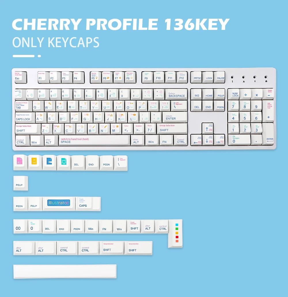 

GMK-KEY Ai pbt Keycap Cherry Profile Keycaps For Mx Switch dz60 Gk61 Gk64 Sk61 Filco Ducky Dye Subb Key Cap WKL 7u Space MX HHKB