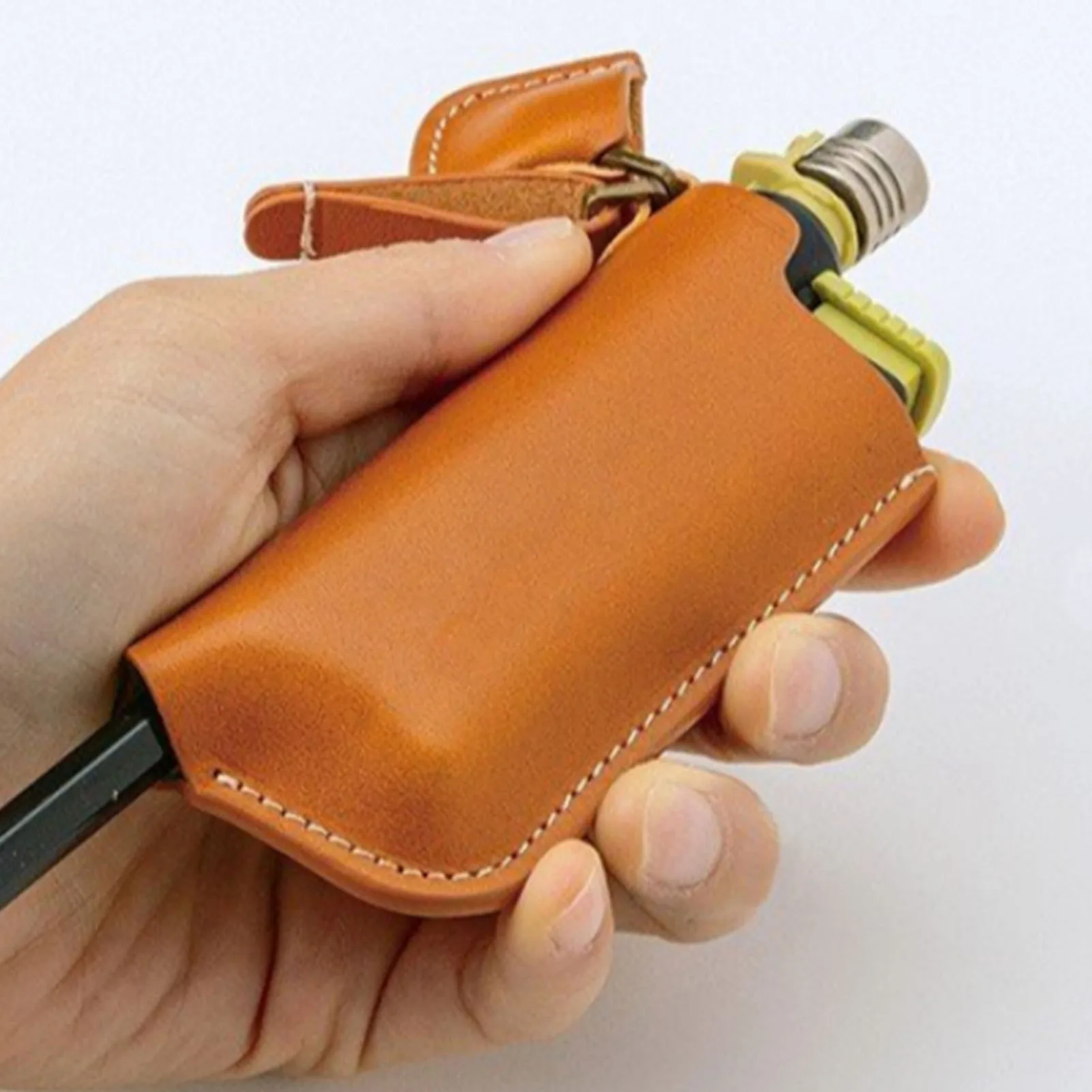 Outdoor Camping Igniter Holster Windproof Igniter Storage Case PU Igniter Protective Cover For Camping Accessories 12 X 4cm