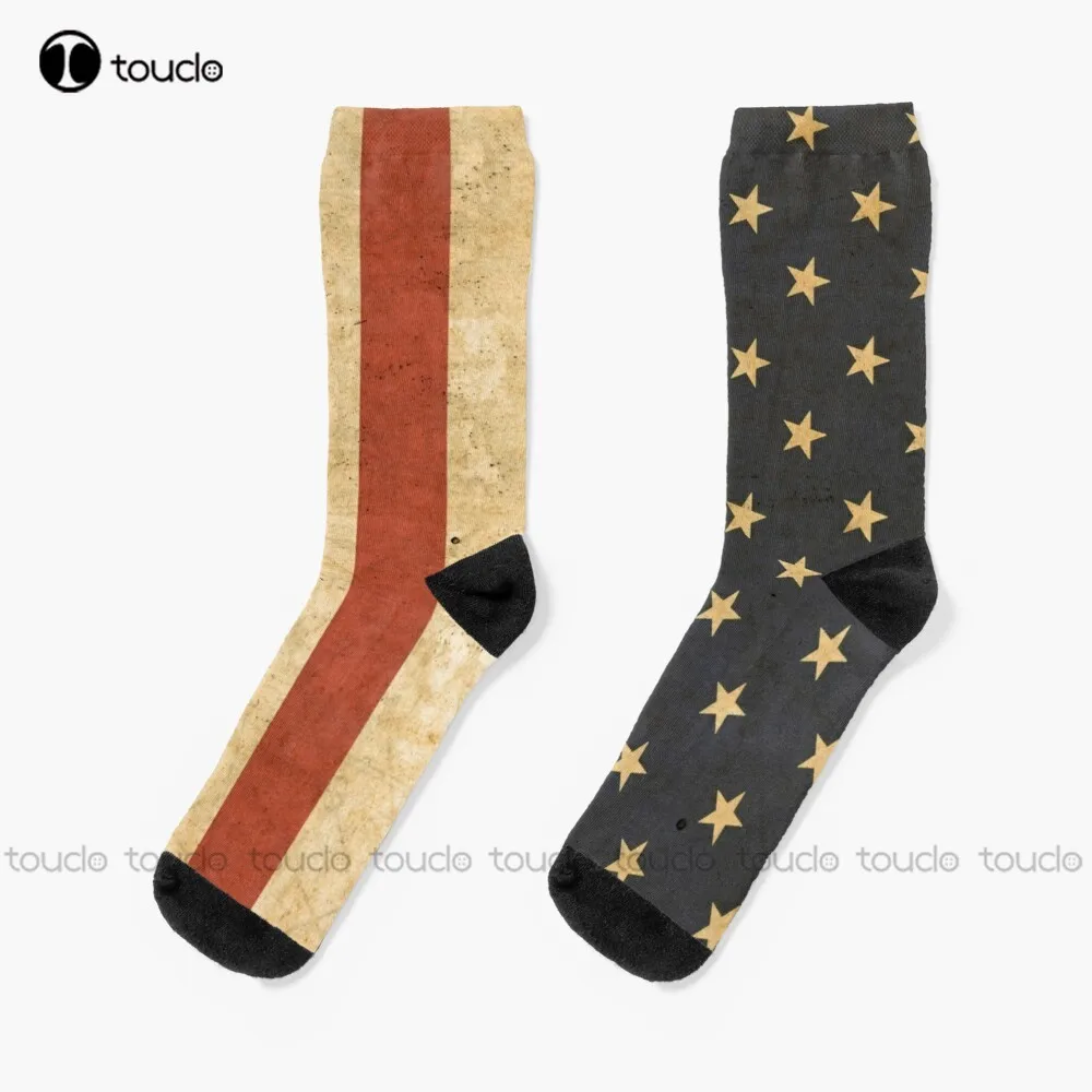 

New Aged Us American Flag Socks White Socks Women Personalized Custom Unisex Adult Socks Popularity Holiday Gifts Teen Socks