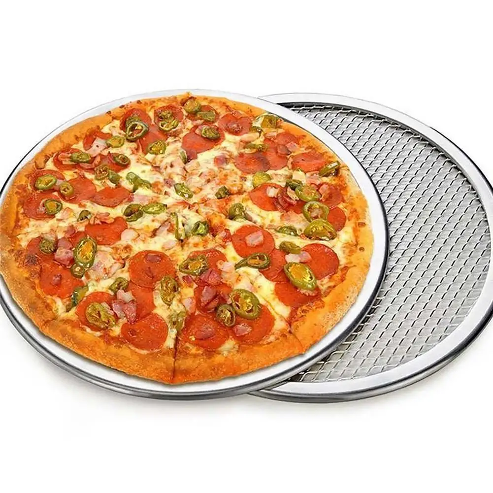 Thickened Pizza Net Plate 16/18/22 inch Aluminum Pizza Screen Baking Plate Pizza Drying Pizza Net Baking Die