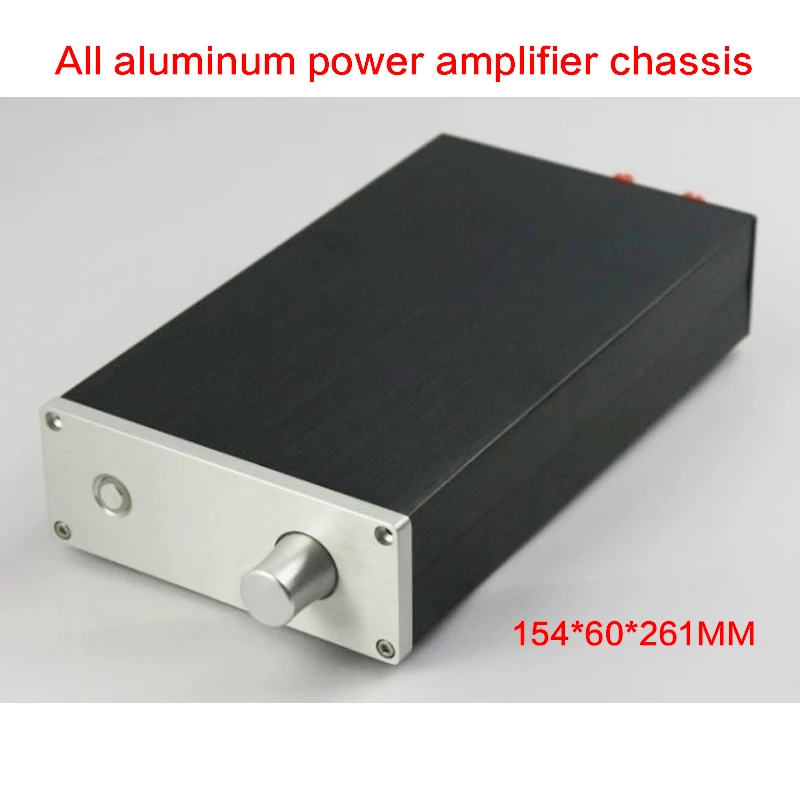 Mini All-aluminum Power Amplifier Chassis Audio Case DIY Amplifier Enclosure with RCA Binding Posts Power Shell 154*60*261MM