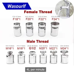 WASOURLF Adjustable 360 Swivel Water Saving Faucet Aerator M22 Adapter M24 M18 Male Thread M20 Kitchen Tap Sprayer Accessories