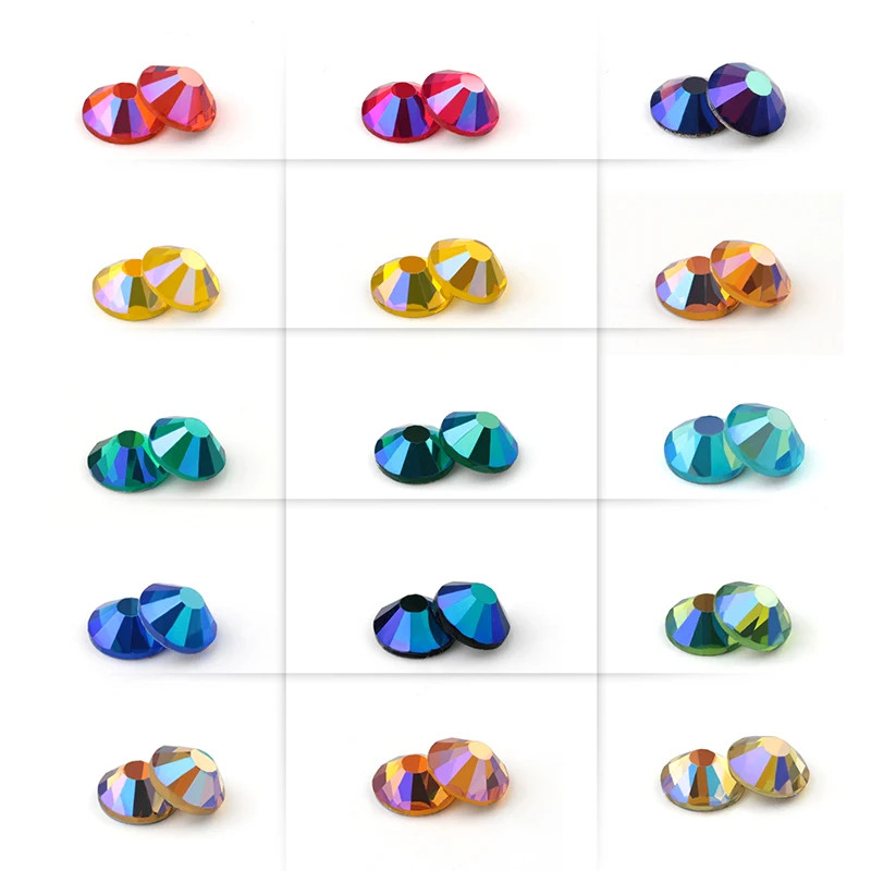 QIAO Multi-color Crystal AB Rhinestone SS4-SS30 Glitter Strass Nail Gems Glue On Diamond Stone Flatback Rhinestones Decorations