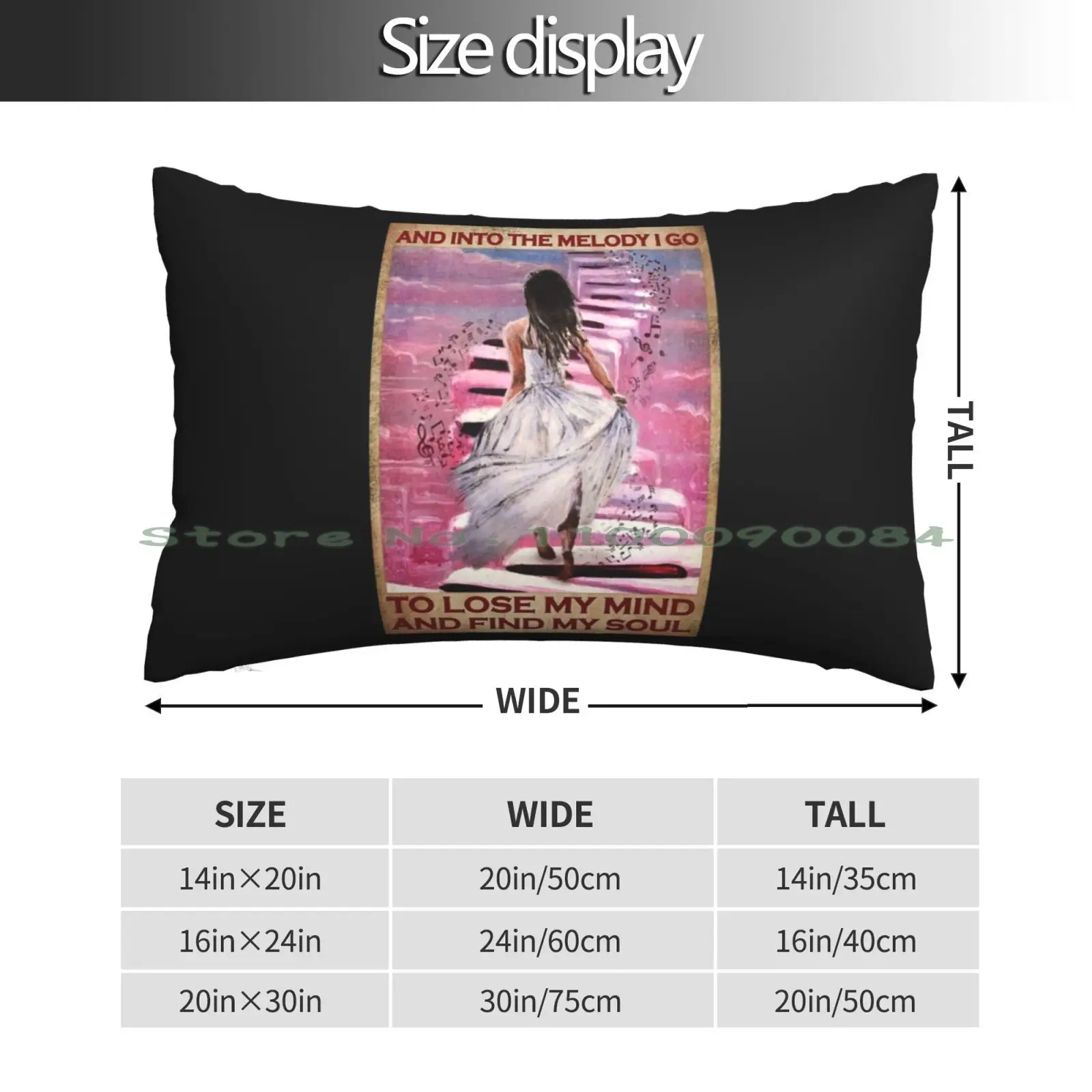 And Into The Melody I Go To Lose My Mind And Find My Soul Girls Music Pillow Case 20x30 50*75 Sofa Bedroom Patterns Pottery