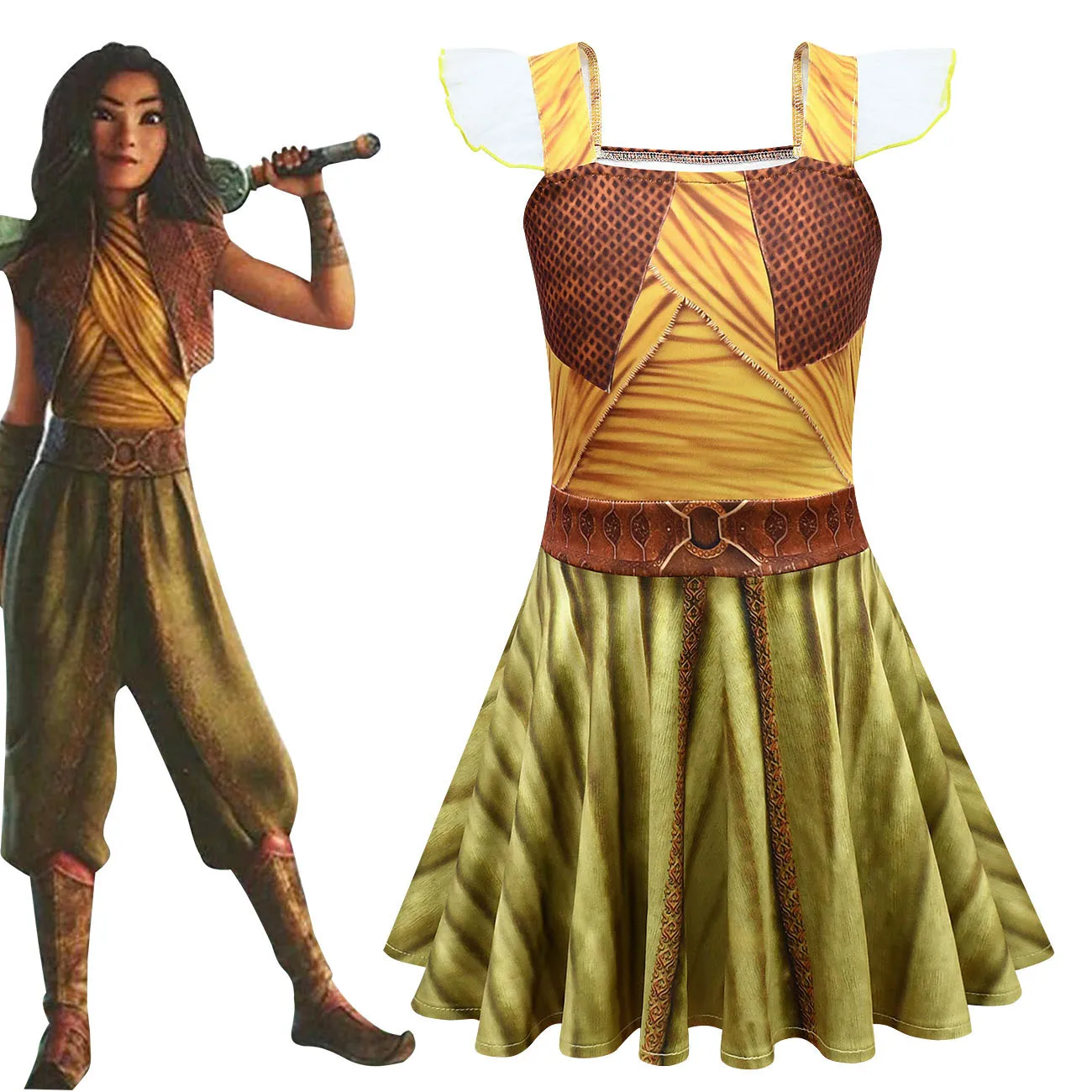 Ballet Dress Little Girl Princess Dresses Children Summer Raya Cosplay Clothes Kids Party Dress Raya and The Last Dragon Costume