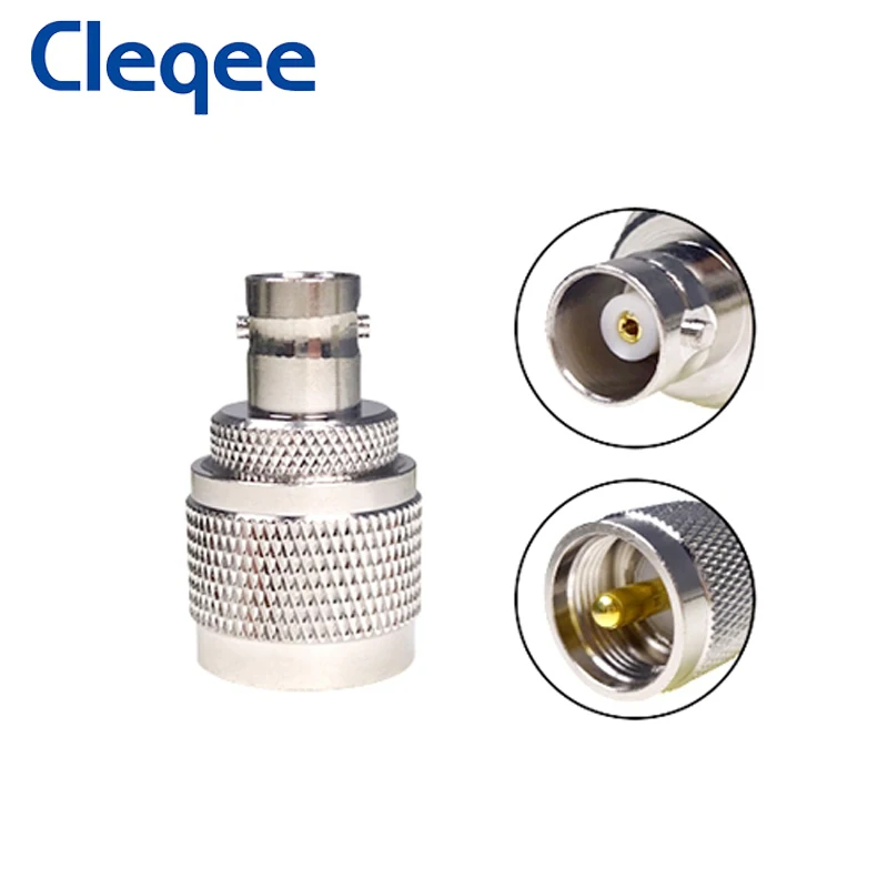 Cleqee 1 قطعة BNC أنثى إلى UHF PL259 ذكر RF موصل هوائي محول النحاس