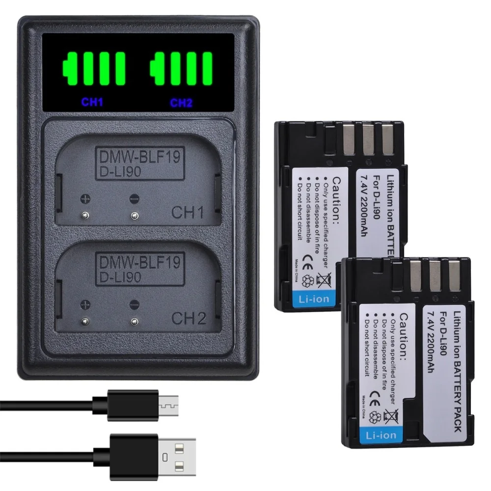 

D-Li90 DLi90E Battery/ Dual Charger for Pentax D-Li90p,645,645D, 645Z, K-1II,K-01, K-1, K-3II, K-3, K-7, K-5, K-5II, K-5IIs, K-7