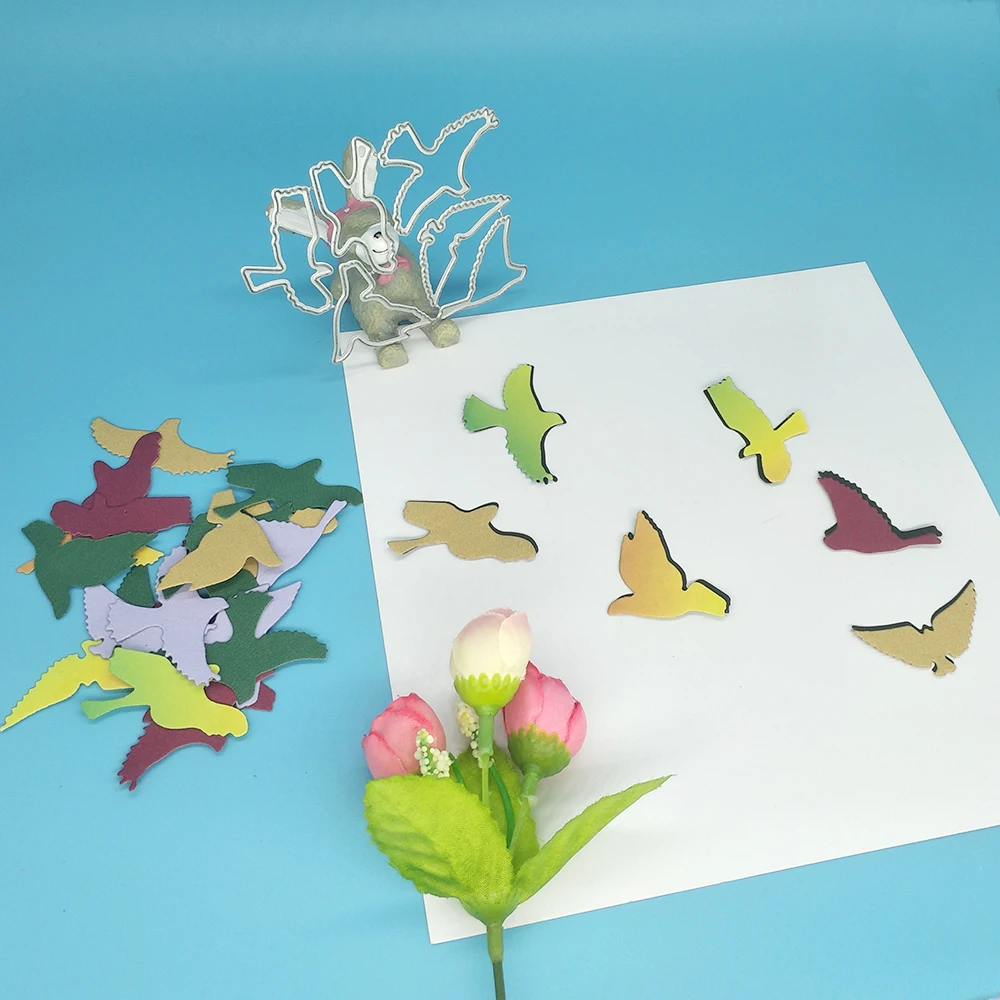 7 small birds metal cutting mold, scrapbook, photo frame, photo album decoration, DIY, handmade art