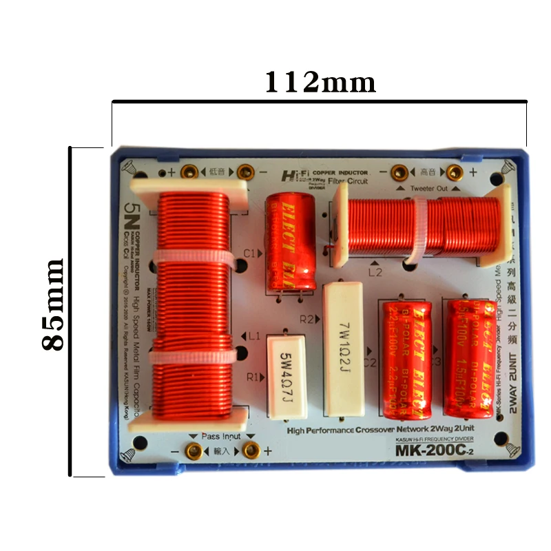 HIFIDIY LIVE  MK-200C 2 Way 2 speaker tweeter + bass  Unit HiFi home Speakers audio  Frequency Divider Crossover Filters