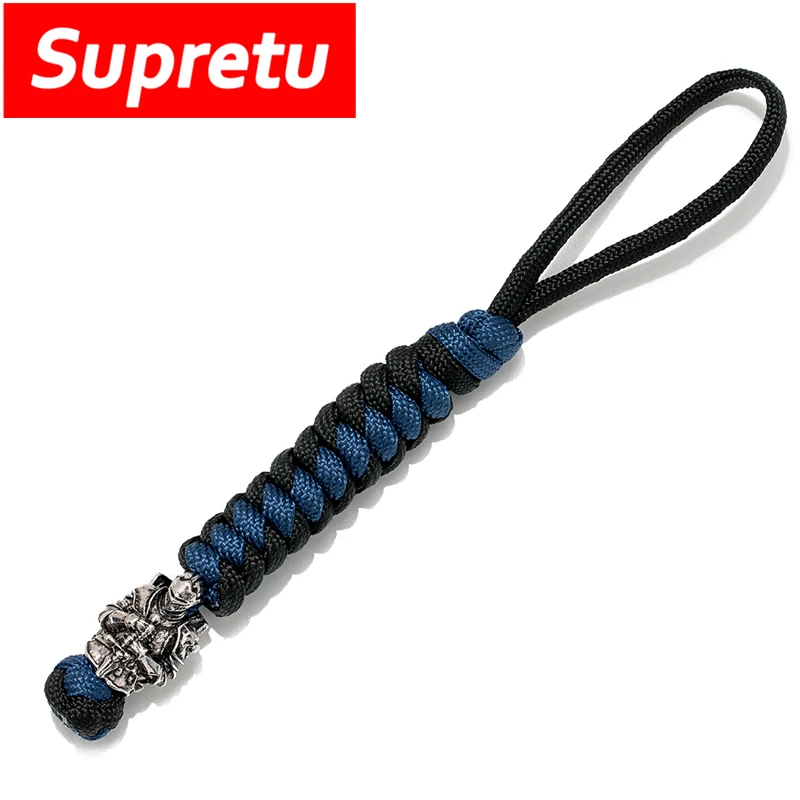 New Retro Knight Key Chain Men Women Navy Style Nordic Viking Weave Lanyard Survival Rope Car Keyring Knife Pendant Dropshipping