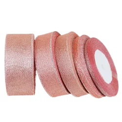 (25 yards/roll) Flesh Pink Metallic Glitter Ribbon Colorful gift package ribbons wholesale 6/10/20/25/40mm