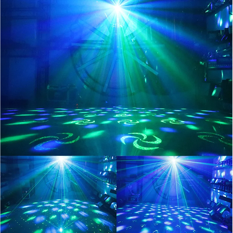 Spedizione gratuita LED Laser Magic 2in1 Effect Light con telecomando e interfaccia USB Magic Ball Laser Flash Light Stage Light
