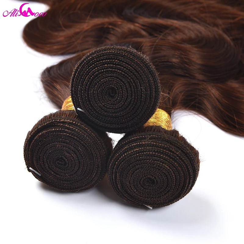 Chocolate Brown Bundles With 5x5 Closure #4 Brown Body Wave Bundles With Closure Brazilian Hair Weave Bundles With Closure Remy