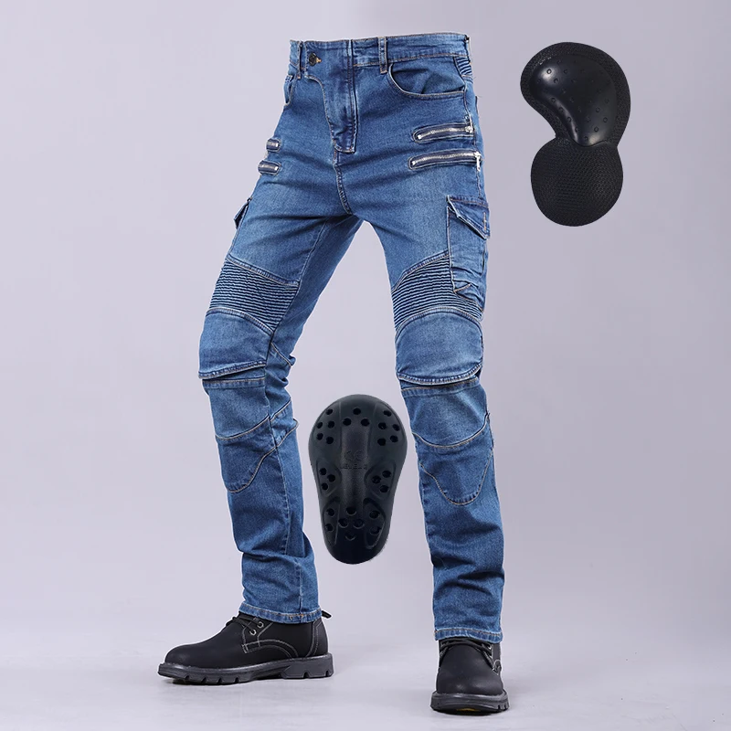 Motorcycle Motorcycle Riding Jeans Fall-resistant Four Seasons Straight Casual Stretch Racing Motorcycle Pants Men Cargo Pants