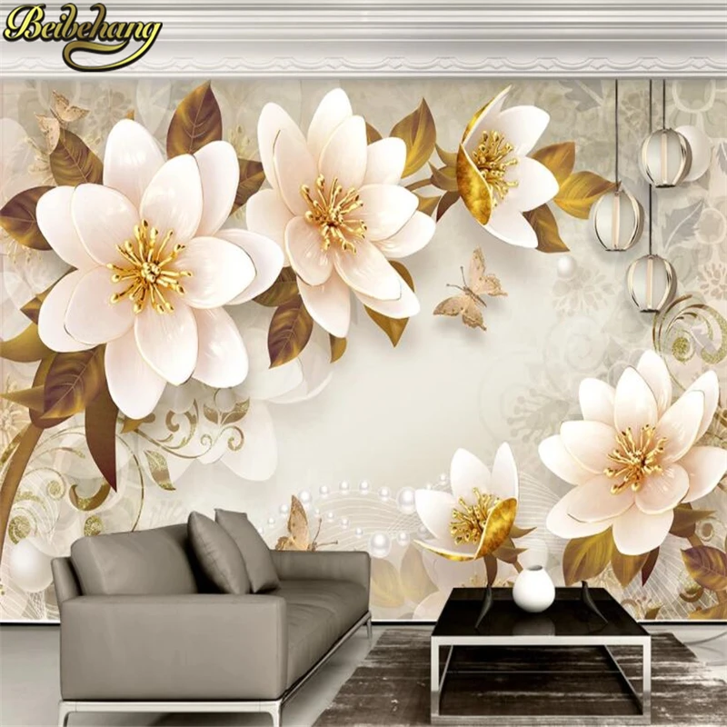 

beibehang Europea Embossed jewel flower 3d wallpaper for walls mural sofa bedroom wallpaper backdrop papel de parede wall paper