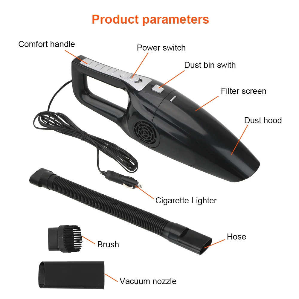 Car Cleaner 12V 120W Wet And Dry dual-use Vacuum Cleaner Handheld Vaccum Cleaners