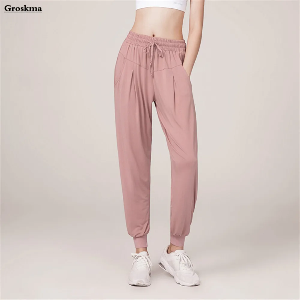 High Waist Women Yoga Long Loose Pants  Quick Dry Sports Running  Outdoor Fitness Gym Training Skin-friendly Breathable Pants