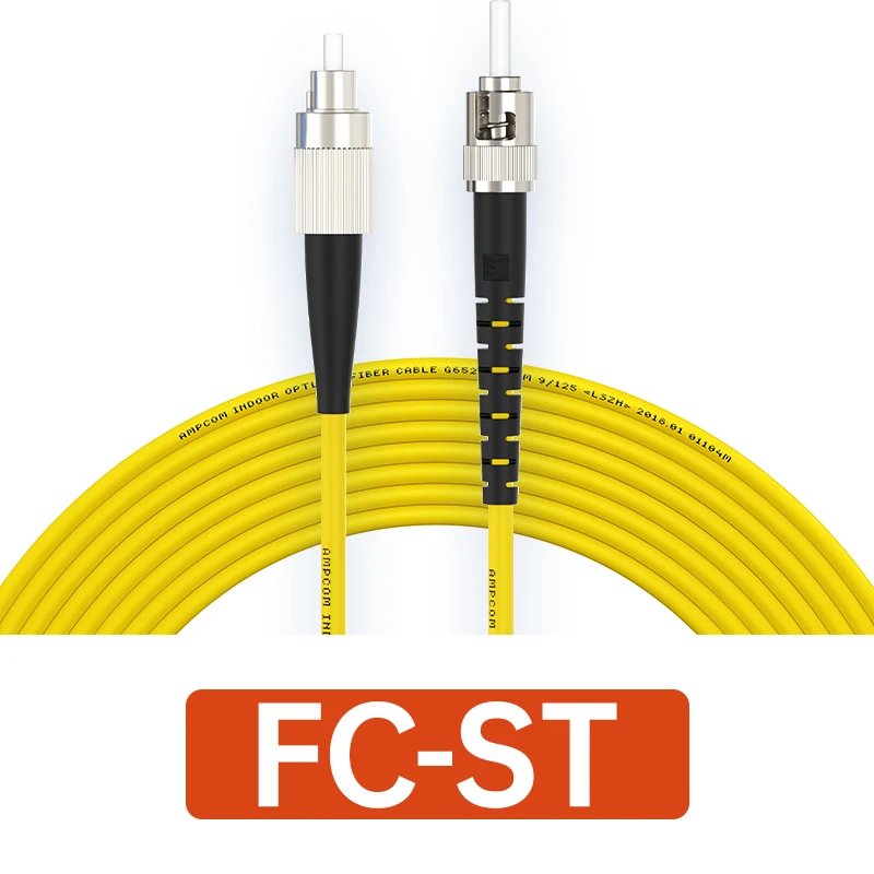 Ampcom Sc Lc Fc St Optische Vezel Patch Kabel Simplex 9/125μm Upc Naar Upc Single-Mode Jumper single Mode Patch-Cord Smf OS2