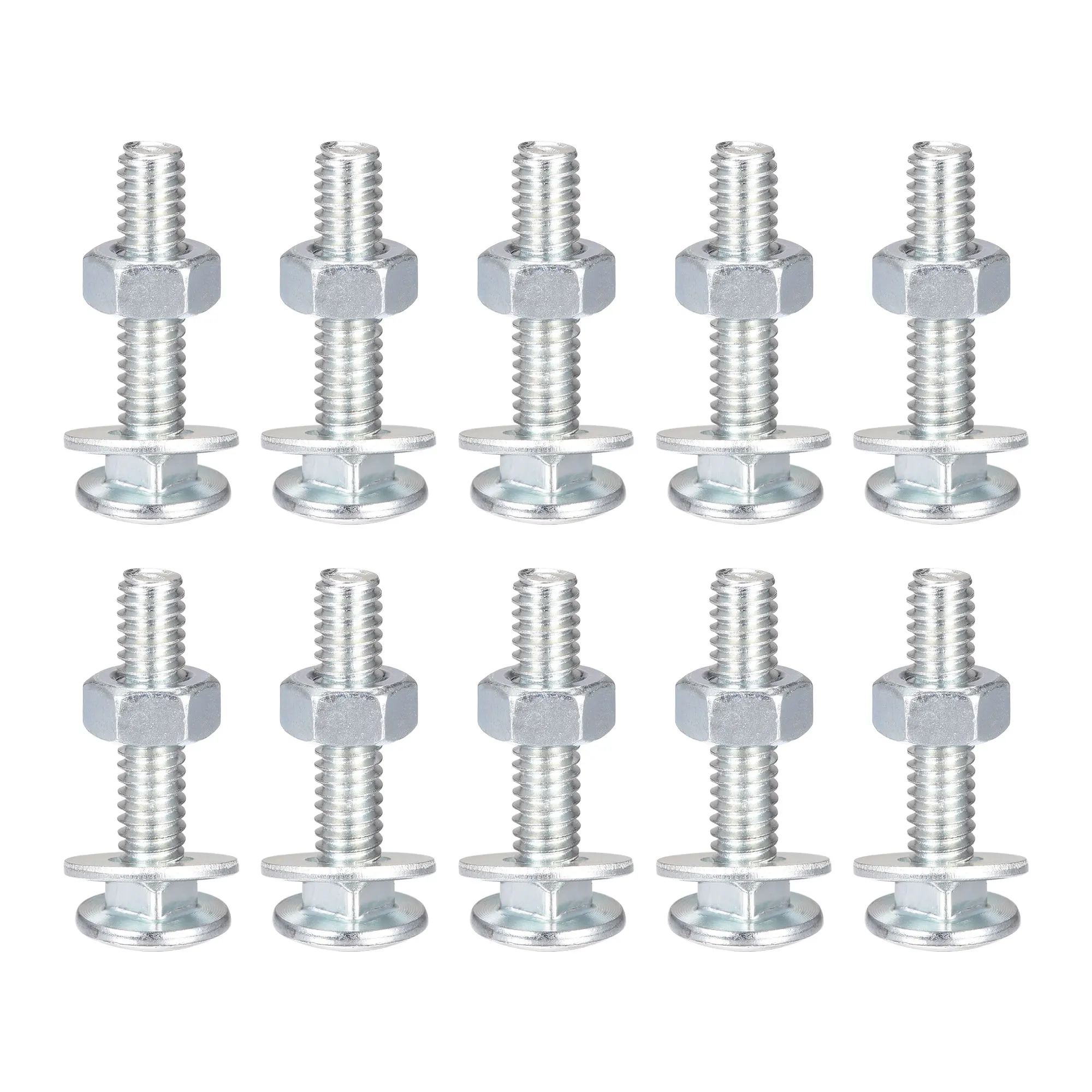 

Uxcell 10 Set 1/4-20 x 1-1/4" Square Neck Carriage Bolts with Nuts & Washers, Carbon Steel Coach Bolt Screws