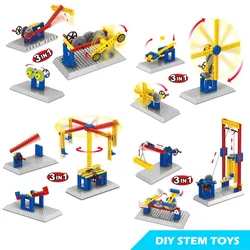 Mechanical Building Kits DIY Engineering Mechanic Gear Blocks 3D Model Design Physical Science Experiment STEM Educational Toy