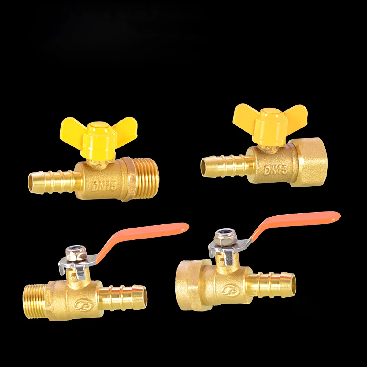 

1pcs Brass Pipe Fittings Connector Water Oil Air Gas Fuel Line Shutoff Ball Valve 8mm 10mm 12mm Hose Barb Inline Small Valve