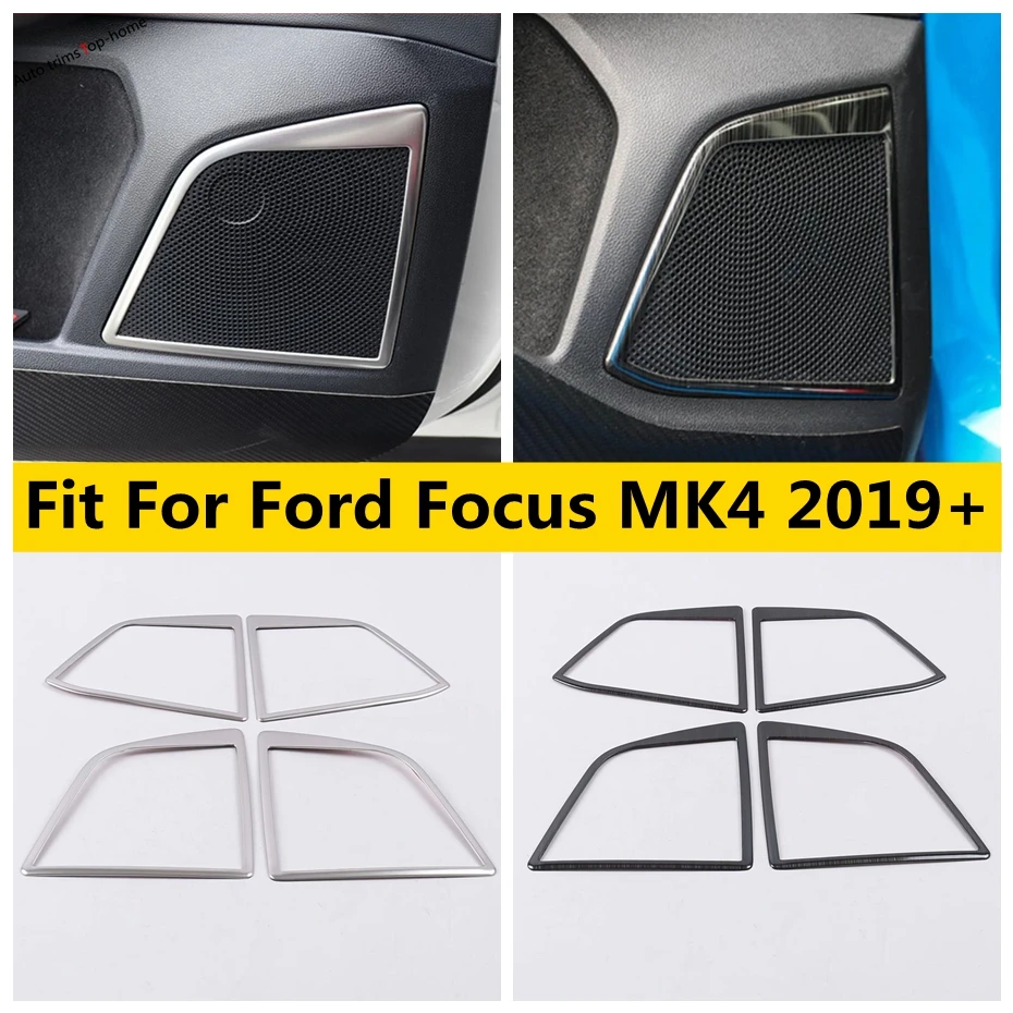 Inner Door Stereo Speaker Sound Loudspeaker Cover Trim Fit For Ford Focus MK4 2019 - 2022 Stainless Steel Interior Accessories