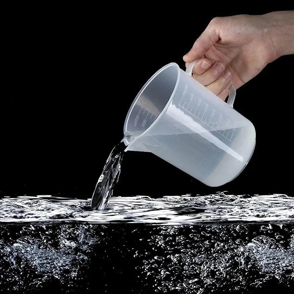 6 Sizes Plastic Beaker Set Thicken Plastic Measuring Cup Clear Raised Graduated Liquid Container Included10pcsTransfer Pipettes