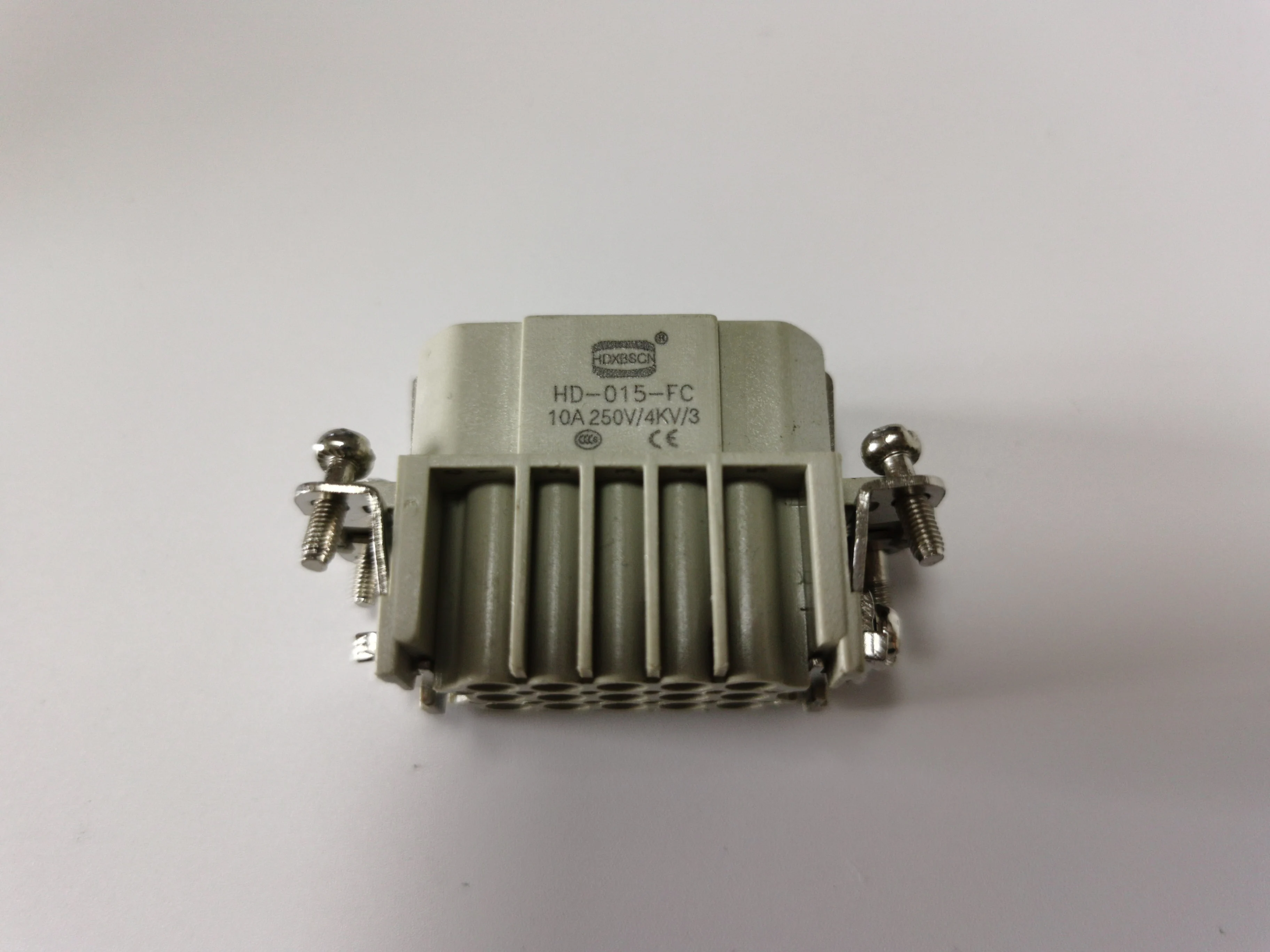 HDXBSCN Industrial rectangular heavy duty connector HDC HD-015-FC 15PIN FEMALE INSERT  10A 250V COLD PRESS PLUG