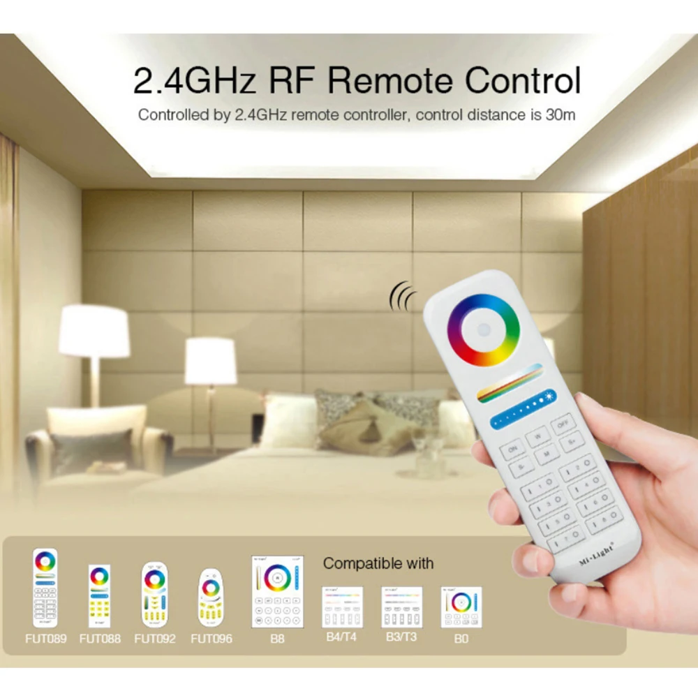 Imagem -03 - Miboxer Ac220240v Hf3-p400v210 2.4g rf Controle Remoto de Alta Tensão Rgb Escurecimento Led Driver Rgb Cct Luz Tira