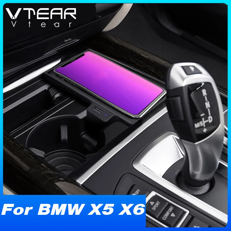 

Car Wireless Charger For BMW X6 F16 X5 F15 2014-2018 Accessories Fast Cell Phone Charging Plate Interior Modification Parts