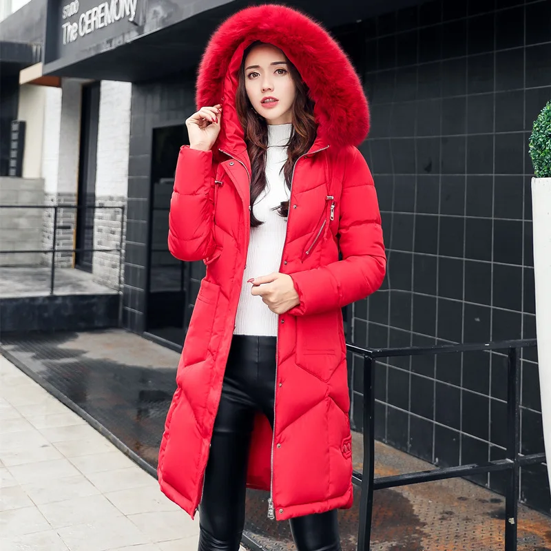 

Female Winter Jacket Coats Women Fur Hooded Thick Warm Long Coat Plus Size Outwear Parka Ladies Chaqueta Feminino LWL1008