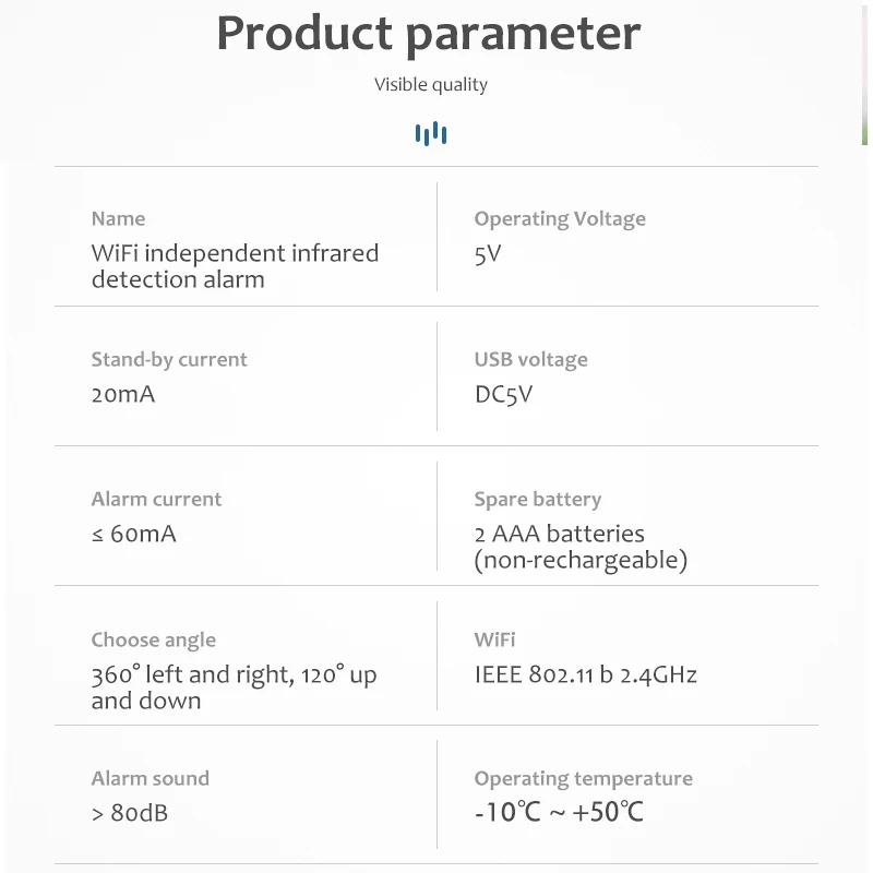 Sistema de Alarme PIR Sensor de Movimento, Tuya, Wi-Fi, Buzzer embutido, USB, Bateria, Duas Fontes de Alimentação, Automação residencial, Sistema de