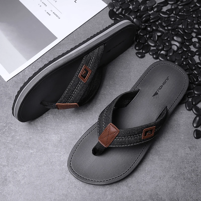 Summer Mixed Color Bathroom Slipper Classic Men Flip Flops Handmade Sewing Male Sandals Breathable Flip Flops For Men Household