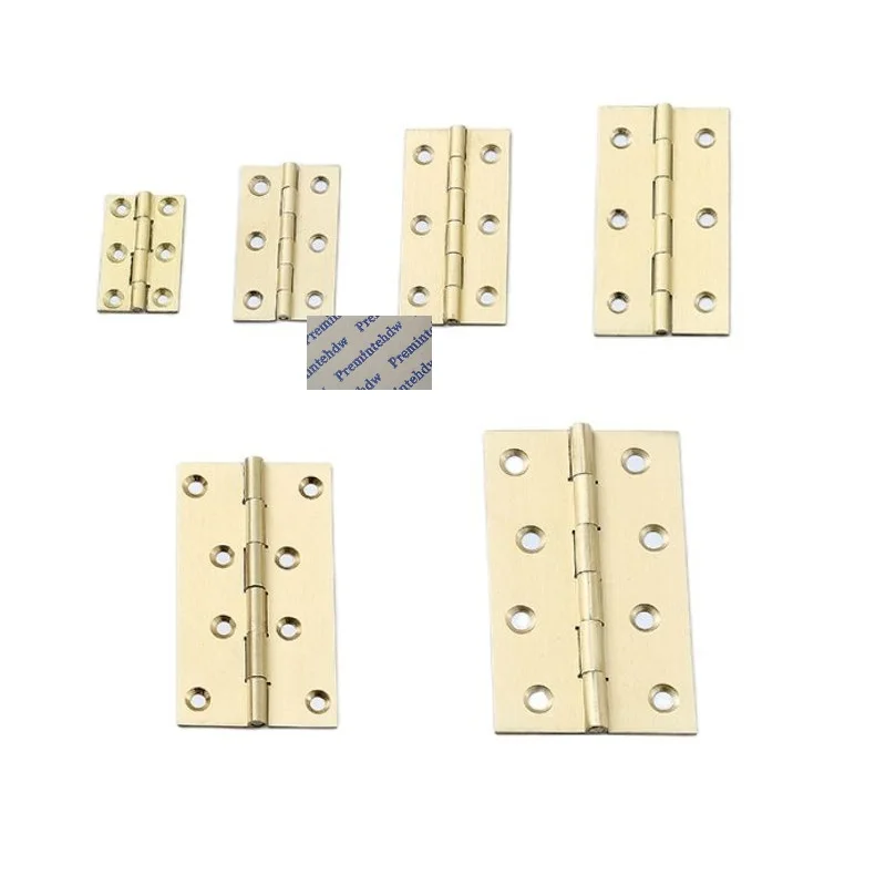 

10Pcs Brushed Brass Butt Hinge With Screw For Furniture Door Hinges Cabinet Cupboard Jewelry Gift Box