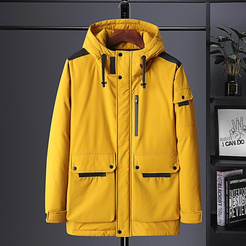 Inverno moda masculina parkas blusão jaqueta casual grosso clássico à prova de vento manga longa 2021 novo masculino negócio hombre