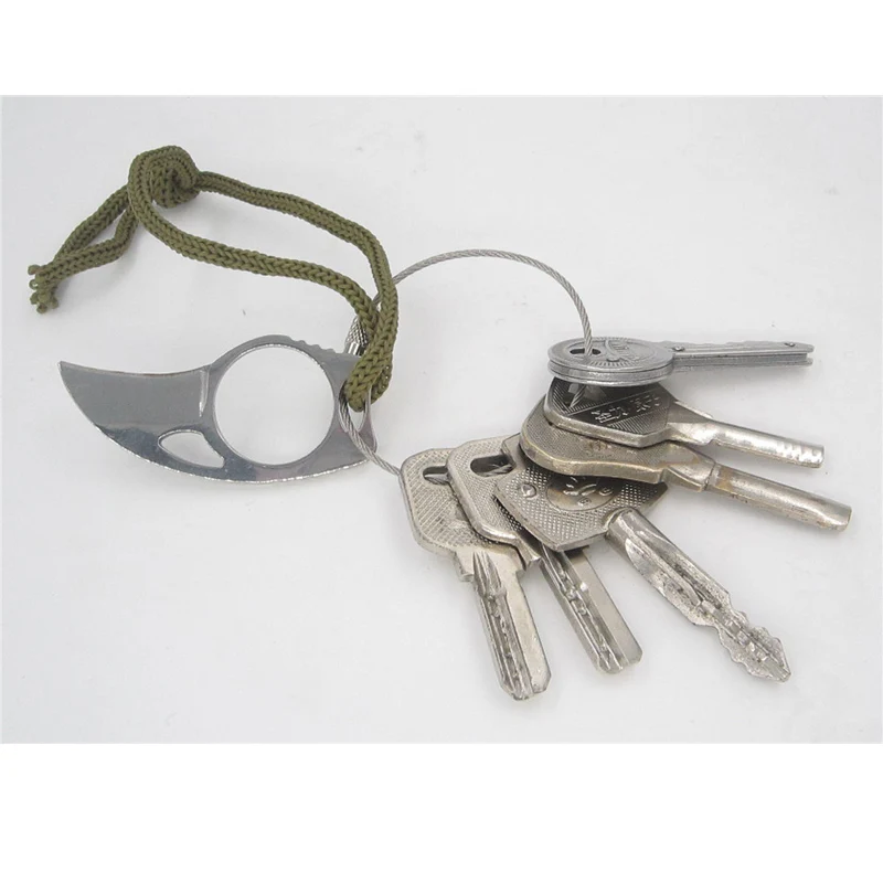 Outdoor Mini Mc Pocket Karambit Met Lederen Schede Cutter Draagbare Klauw Mes Tool Camp Gadget Overleven Box Pakket Opener Open