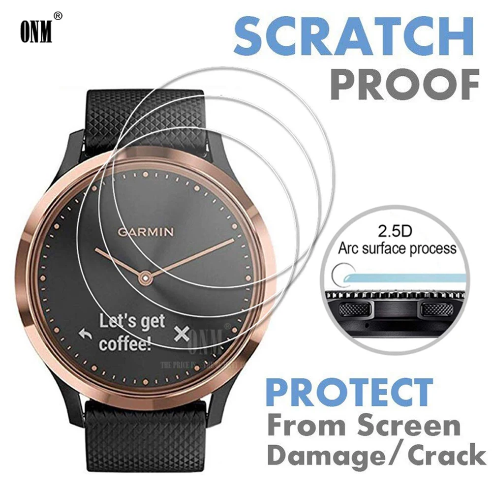 

9H Premium Tempered Glass For Garmin Vivomove HR Screen Protector Explosion-Proof Film Accessories