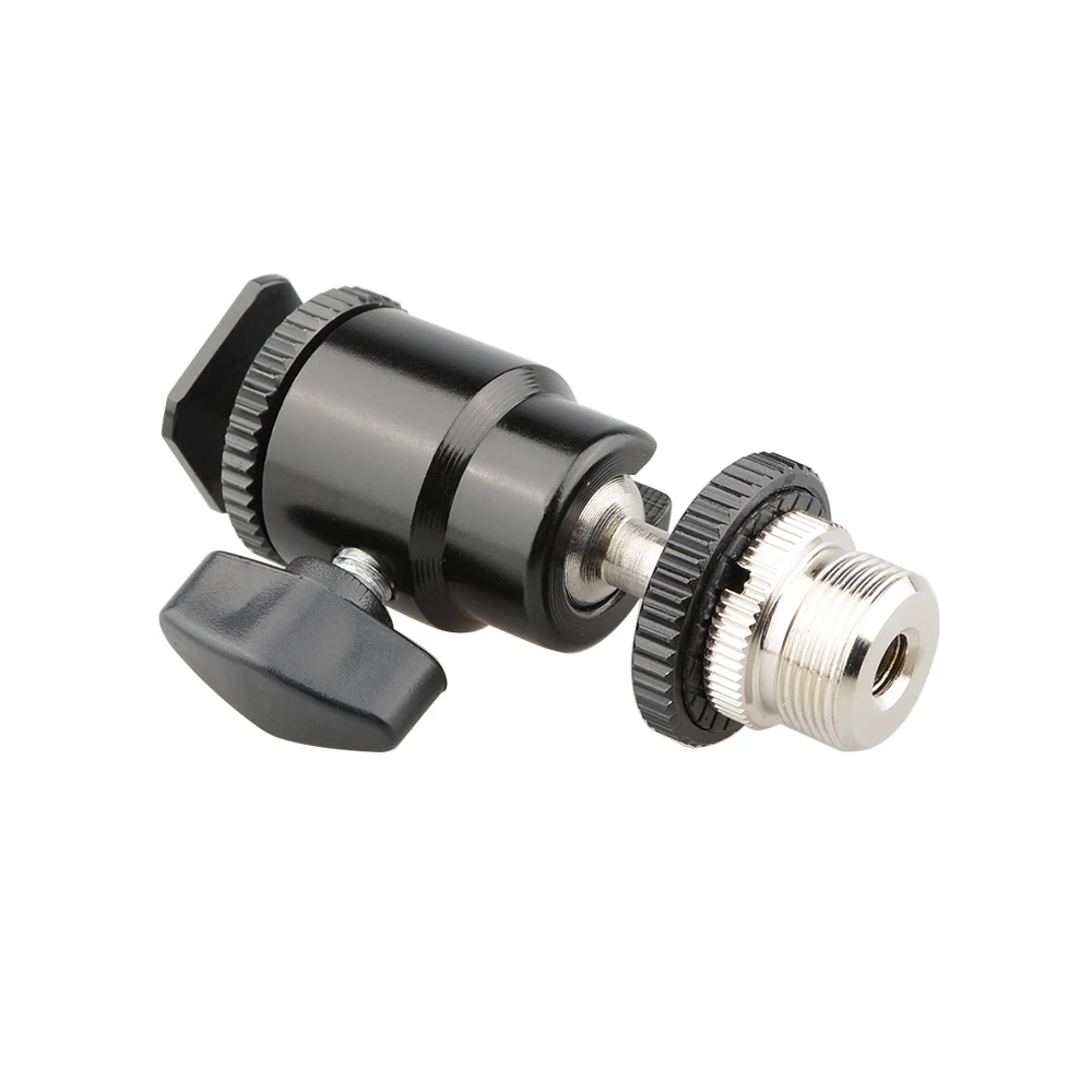 Supporto per testa a sfera girevole a 360 ° CAMVATE con connettore a vite maschio da 5/8 "-27 supporto per slitta fredda per Monitor, luce Video, Flash, microfono